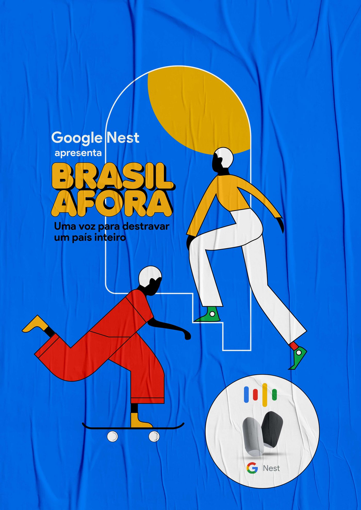 Google Nest Brasil Afora blue poster
