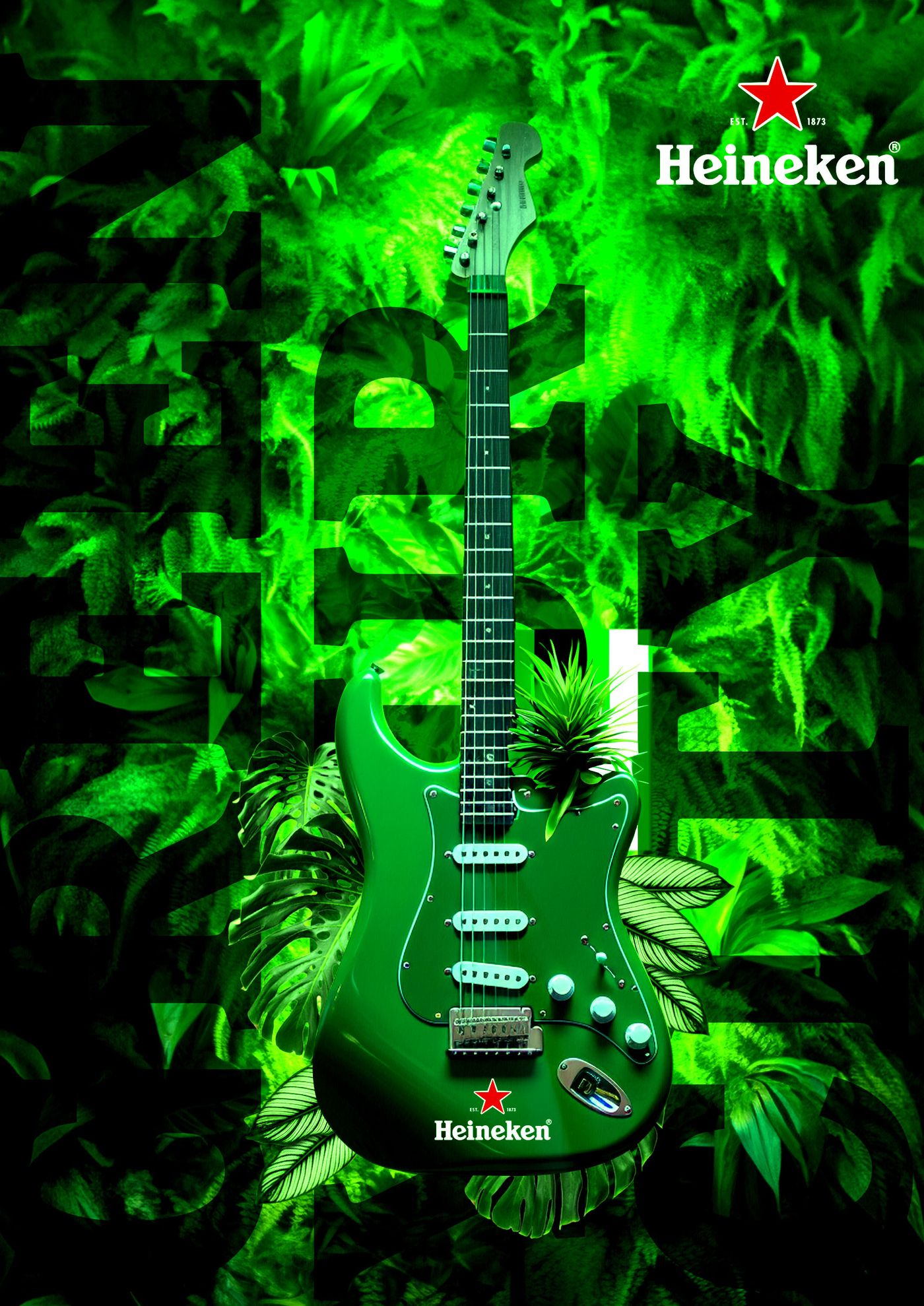 Heineken Rock in Rio guitar poster