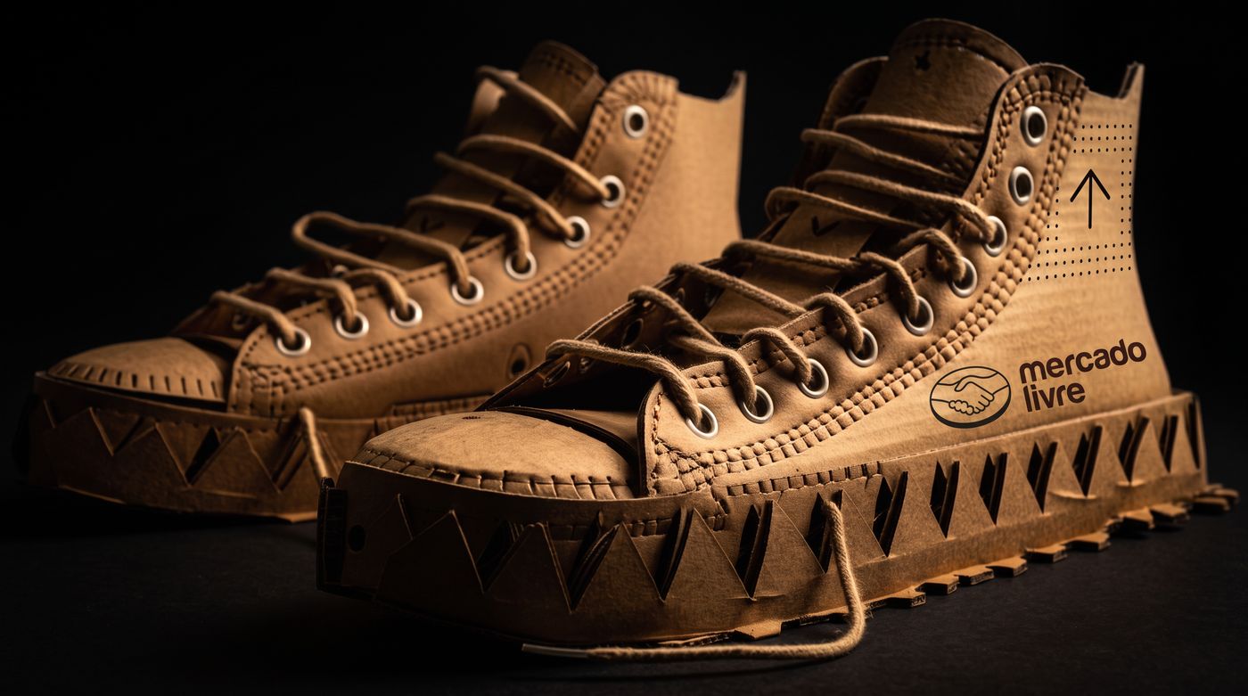 Mercado Livre cardboard sneaker concept