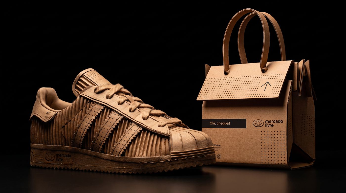 Cardboard bag and sneaker